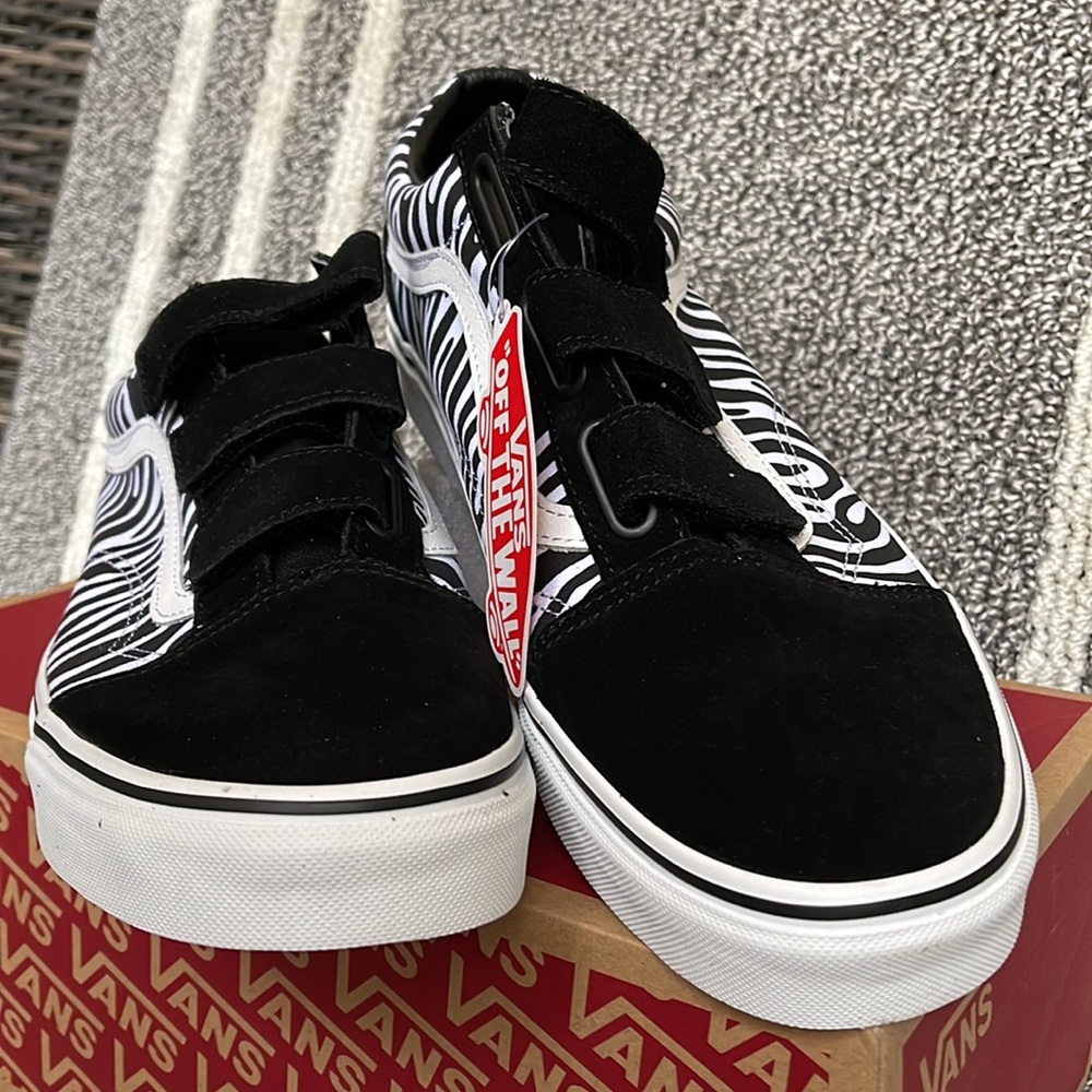 Vans Old Skool V Suede/Canvas Black/Zebra MENS - Picture 8 of 16
